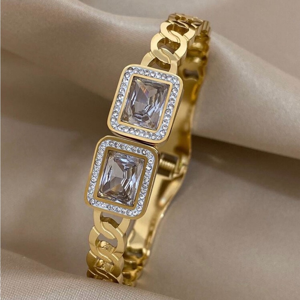 Elegant Gold Plated Bracelet with CZ accents